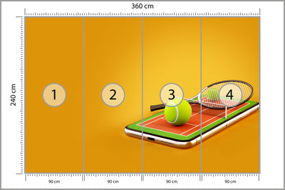 Fototapeta Tenis Na Smartfonie 360 × 240 cm – podgląd kadru