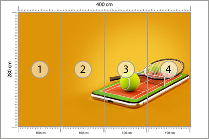 Fototapeta Tenis Na Smartfonie 400 × 280 cm – podgląd kadru