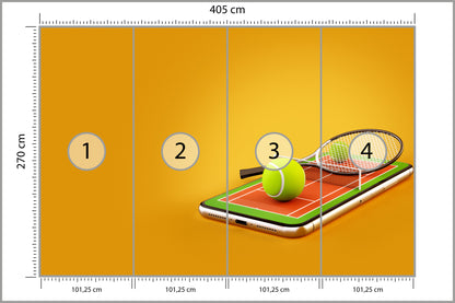 Fototapeta Tenis Na Smartfonie 405 × 270 cm – podgląd kadru