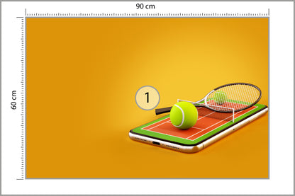 Fototapeta Tenis Na Smartfonie 90 × 60 cm – podgląd kadru