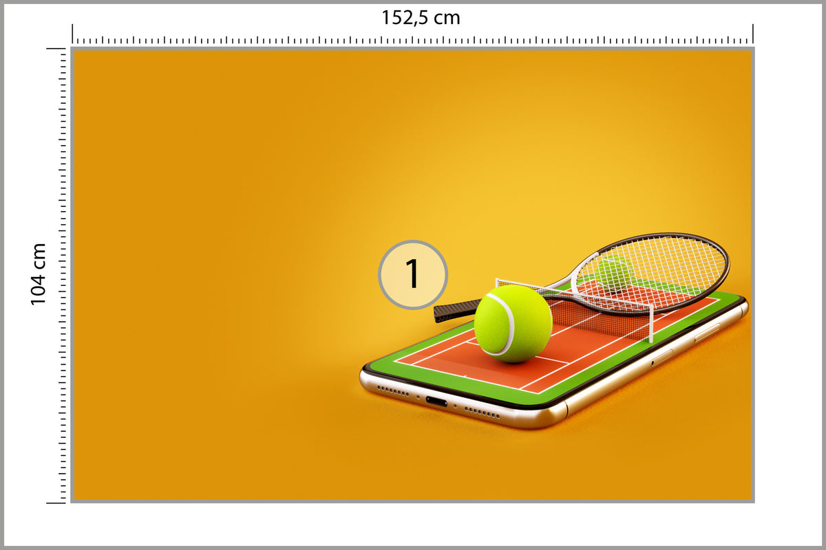 Fototapeta Tenis Na Smartfonie 152,5 × 104 cm – podgląd kadru