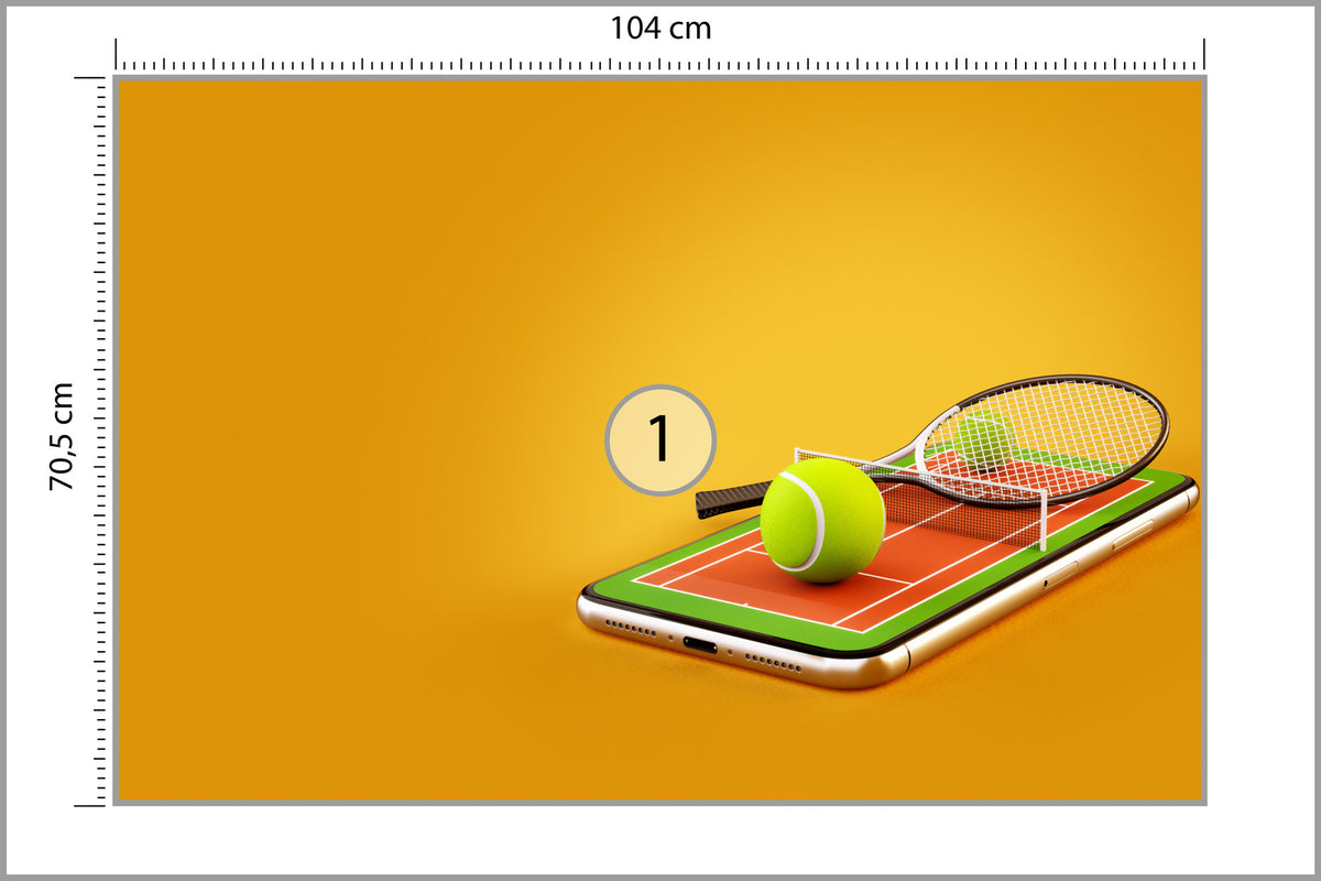 Fototapeta Tenis Na Smartfonie 104 × 70,5 cm – podgląd kadru