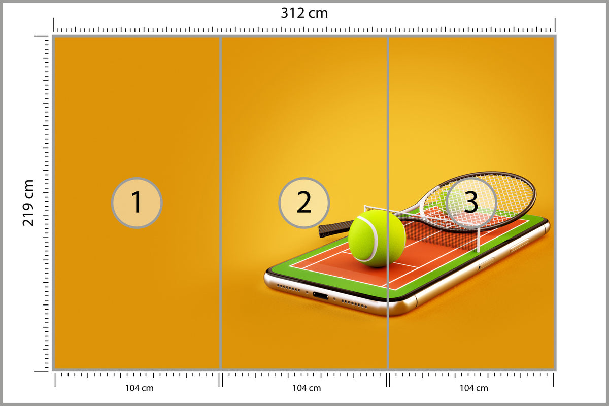 Fototapeta Tenis Na Smartfonie 312 × 219 cm – podgląd kadru