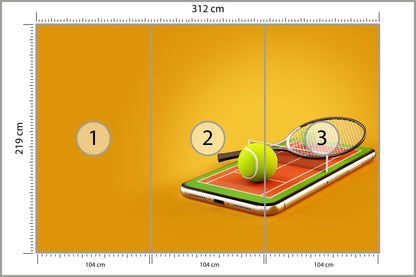 Fototapeta Tenis Na Smartfonie 312 × 219 cm – podgląd kadru