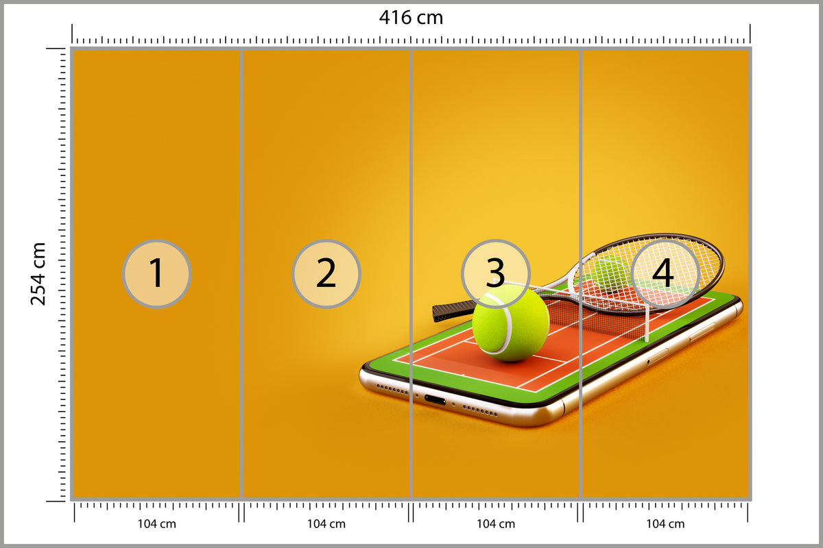 Fototapeta Tenis Na Smartfonie 416 × 254 cm – podgląd kadru