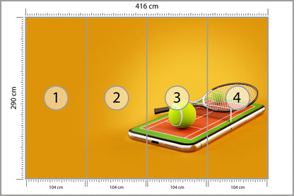 Fototapeta Tenis Na Smartfonie 416 × 290 cm – podgląd kadru