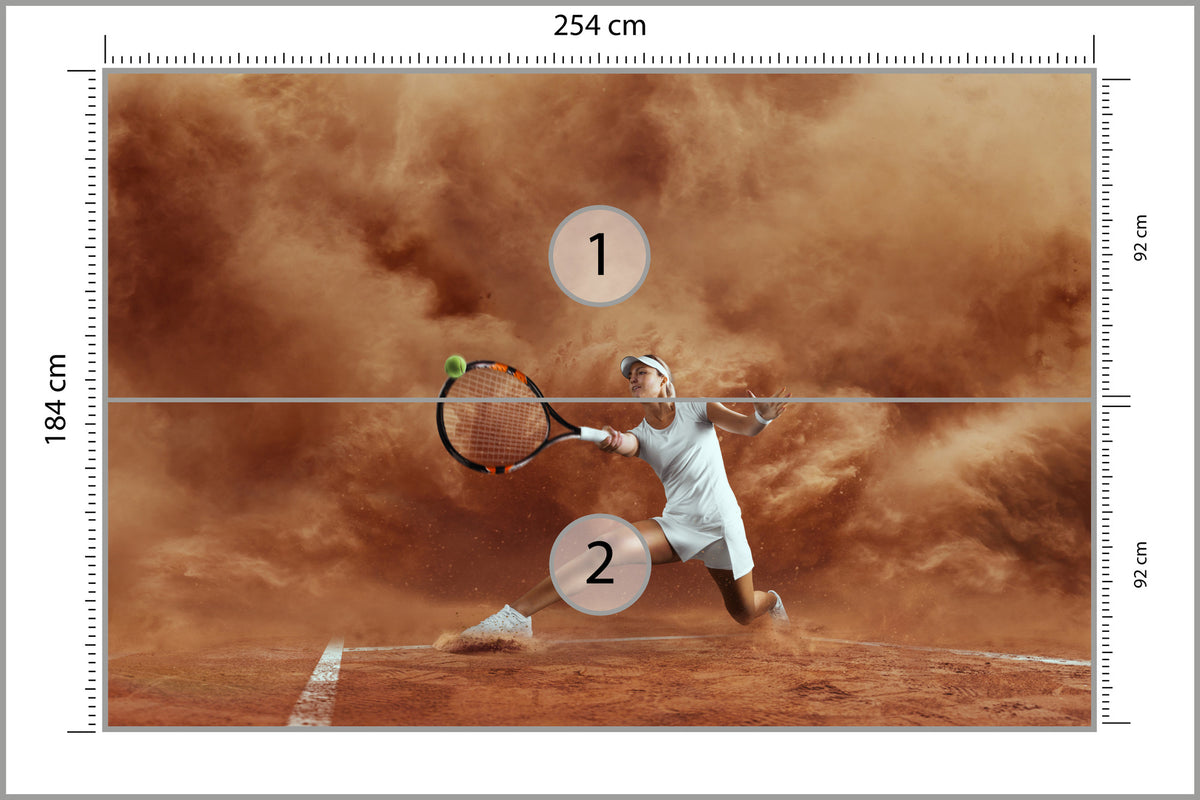Fototapeta Tenisistka W Grze 254 × 184 cm – podgląd kadru