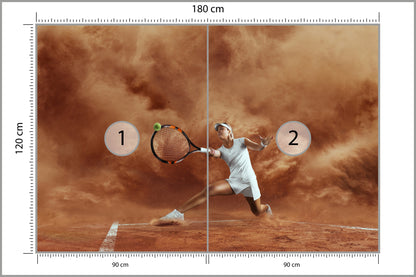 Fototapeta Tenisistka W Grze 180 × 120 cm – podgląd kadru