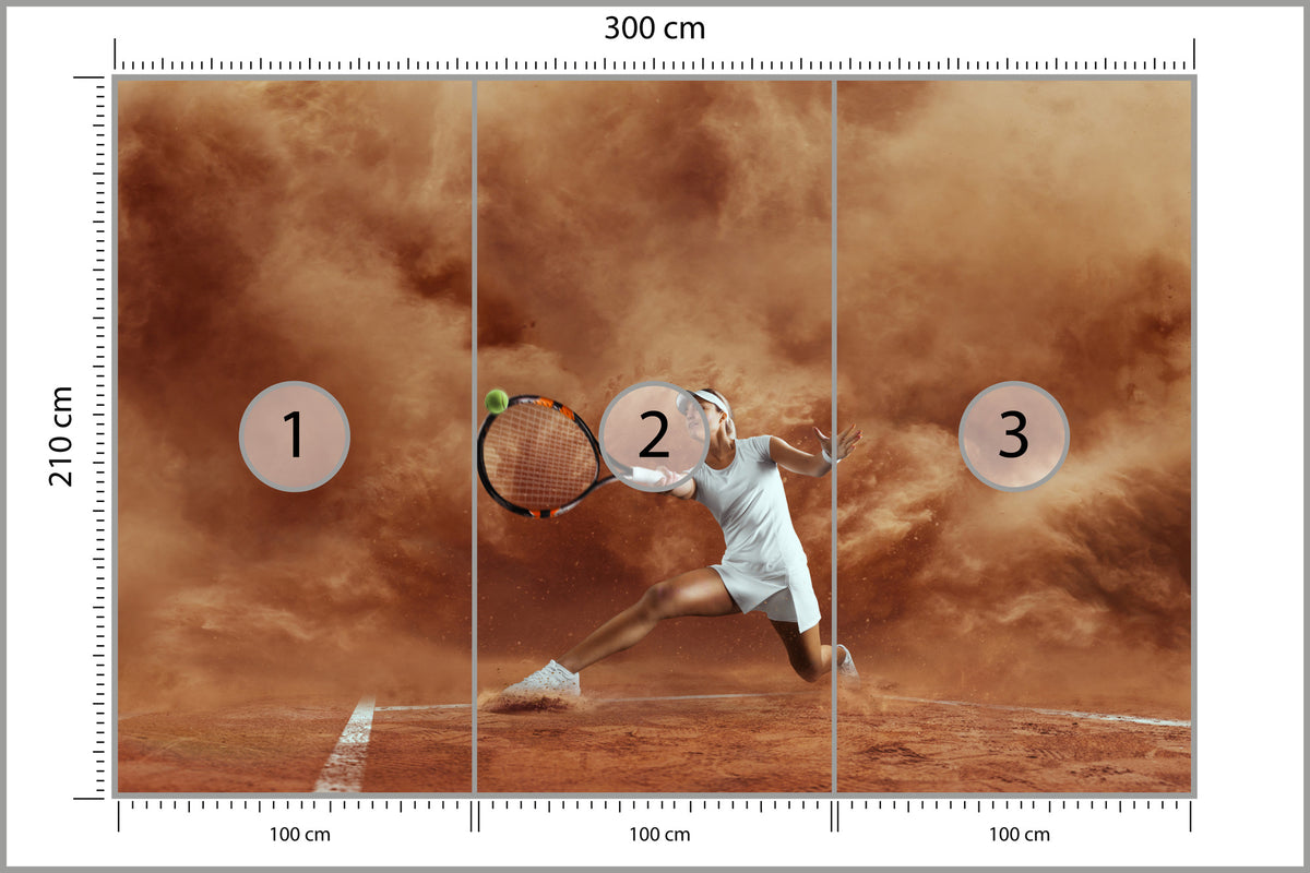 Fototapeta Tenisistka W Grze 300 × 210 cm – podgląd kadru