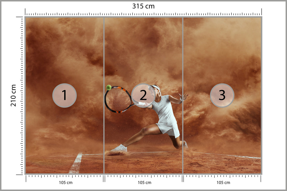Fototapeta Tenisistka W Grze 315 × 210 cm – podgląd kadru