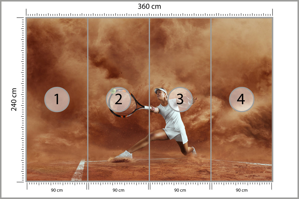 Fototapeta Tenisistka W Grze 360 × 240 cm – podgląd kadru