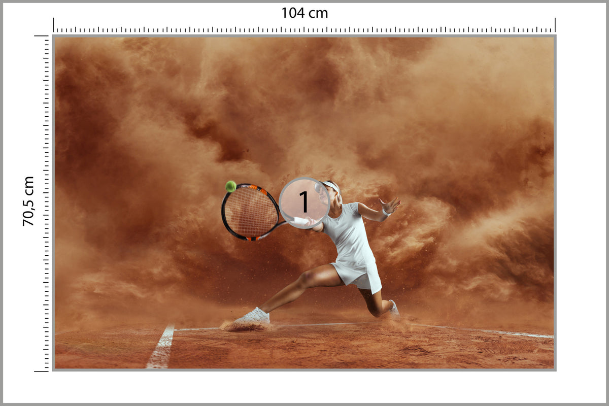 Fototapeta Tenisistka W Grze 104 × 70,5 cm – podgląd kadru