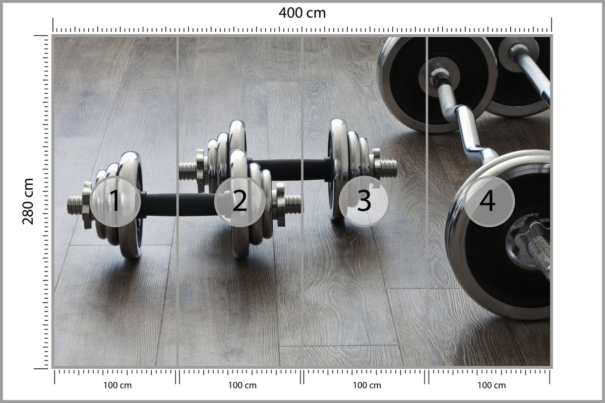 Fototapeta Hantle I Sztangi 400 × 280 cm – podgląd kadru