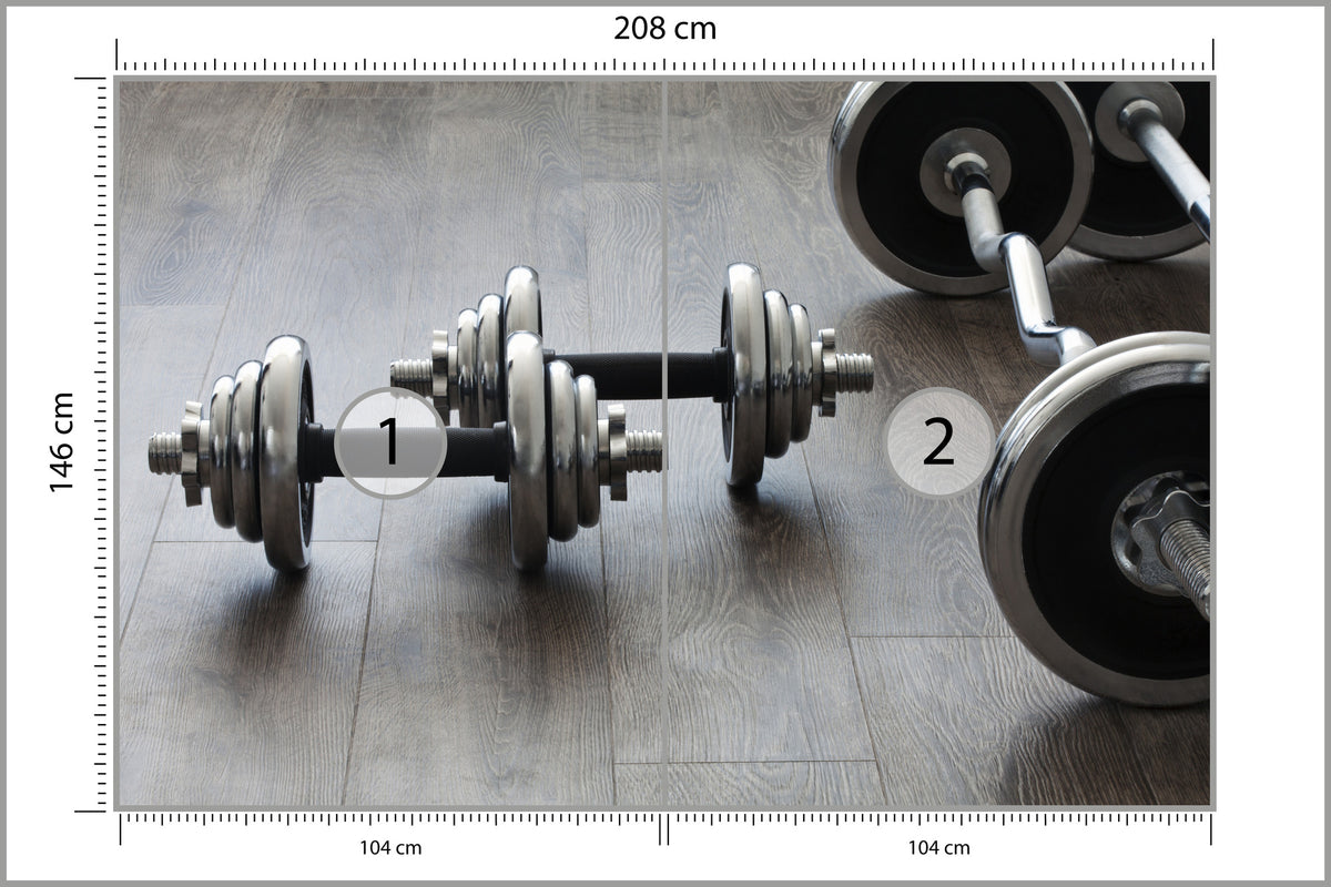 Fototapeta Hantle I Sztangi 208 × 146 cm – podgląd kadru