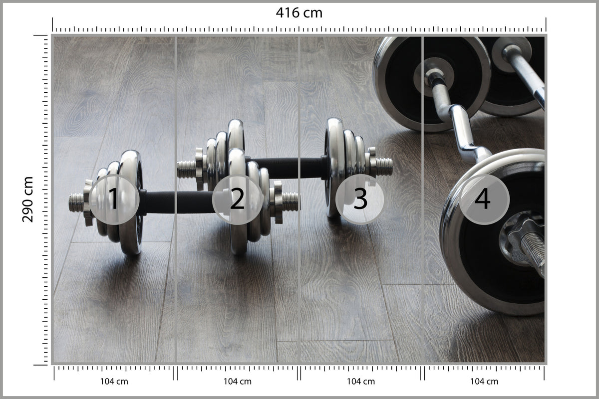 Fototapeta Hantle I Sztangi 416 × 290 cm – podgląd kadru