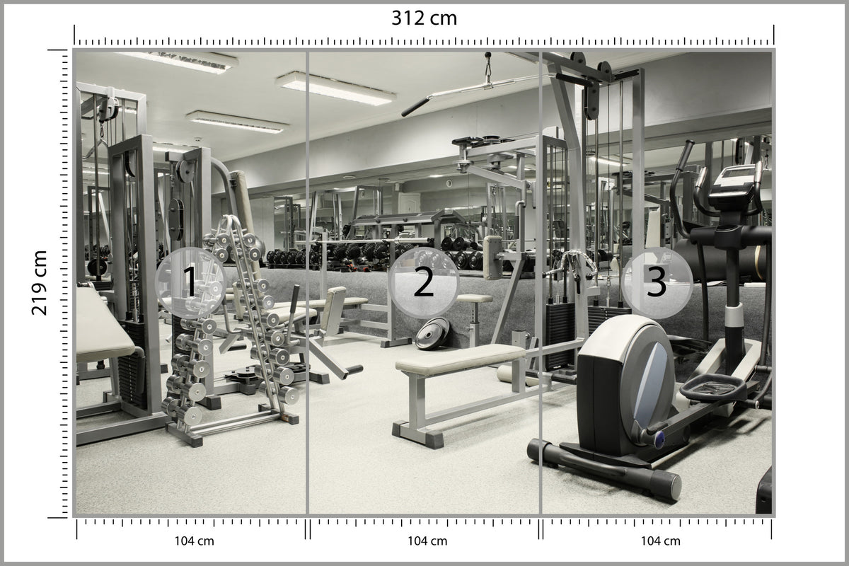 Fototapeta Wnętrze Siłowni Wraz Z Wyposażeniem 312 × 219 cm – podgląd kadru