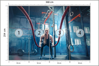 Fototapeta Mężczyzna Podczas Treningu Z Linami 368 × 254 cm – podgląd kadru
