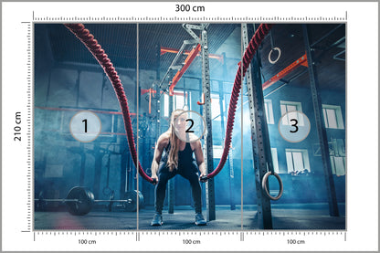Fototapeta Mężczyzna Podczas Treningu Z Linami 300 × 210 cm – podgląd kadru