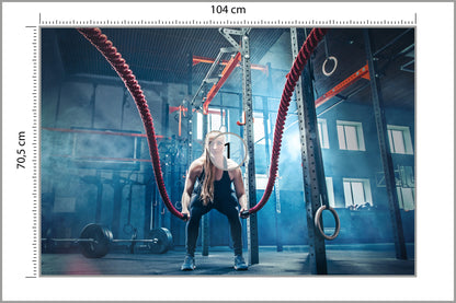 Fototapeta Mężczyzna Podczas Treningu Z Linami 104 × 70,5 cm – podgląd kadru