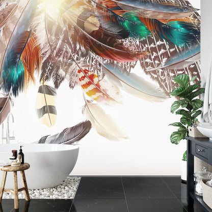 Fototapeta Piórka W Stylu Boho – aranżacja wnętrza