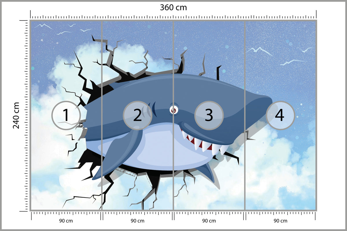 Fototapeta Rekin Na Niebie 360 × 240 cm – podgląd kadru