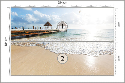Fototapeta Plaża Słońce Pomost Tropikalny 254 × 184 cm – podgląd kadru