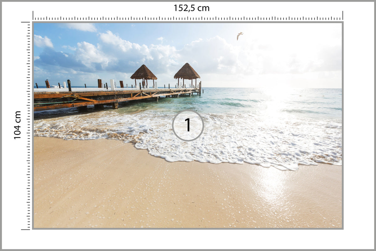 Fototapeta Plaża Słońce Pomost Tropikalny 152,5 × 104 cm – podgląd kadru