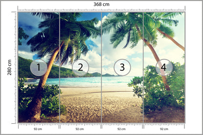 Fototapeta Palmy Na Seszelach 368 × 280 cm – podgląd kadru