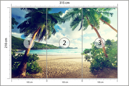 Fototapeta Palmy Na Seszelach 315 × 210 cm – podgląd kadru