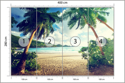 Fototapeta Palmy Na Seszelach 400 × 280 cm – podgląd kadru
