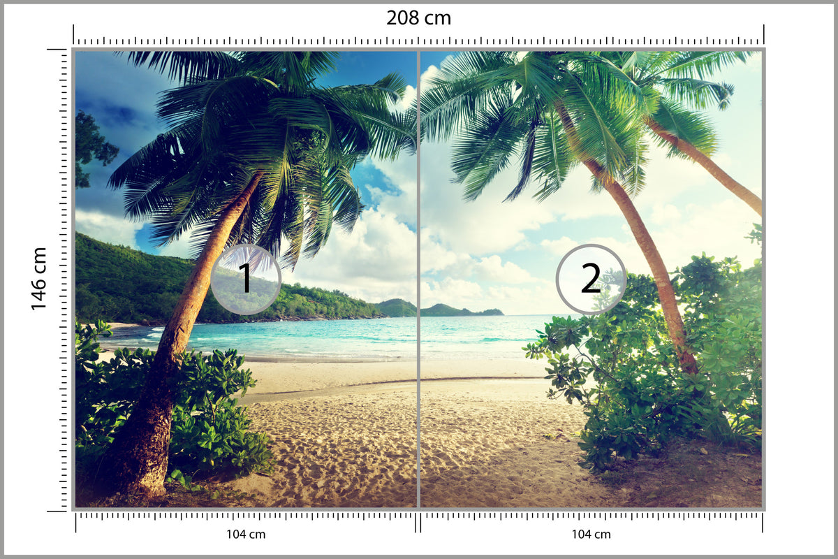 Fototapeta Palmy Na Seszelach 208 × 146 cm – podgląd kadru