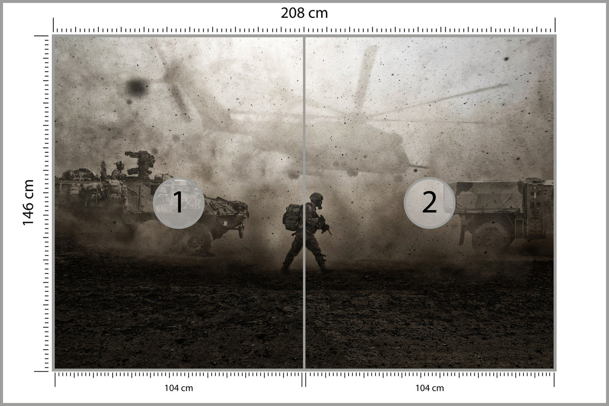 Fototapeta Wojsko Na Pustyni 208 × 146 cm – podgląd kadru