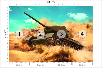 Fototapeta Czołg Bojowy Na Pustyni 405 × 270 cm – podgląd kadru
