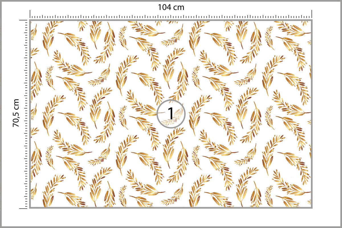Fototapeta Liście Do Salonu Złote Kłosy 104 × 70,5 cm – podgląd kadru
