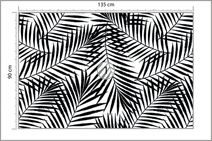 Fototapeta Liście Palmowe Czarno-Białe 135 × 90 cm – podgląd kadru