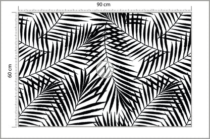 Fototapeta Liście Palmowe Czarno-Białe 90 × 60 cm – podgląd kadru