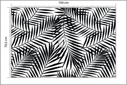 Fototapeta Liście Palmowe Czarno-Białe 104 × 70,5 cm – podgląd kadru