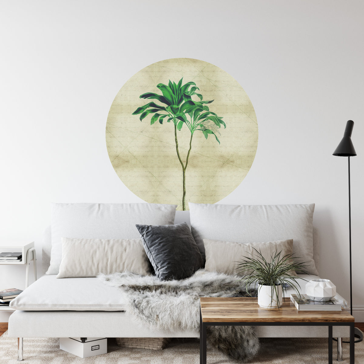 Fototapeta Okrągła Rośliny Tropikalne III – aranżacja wnętrza