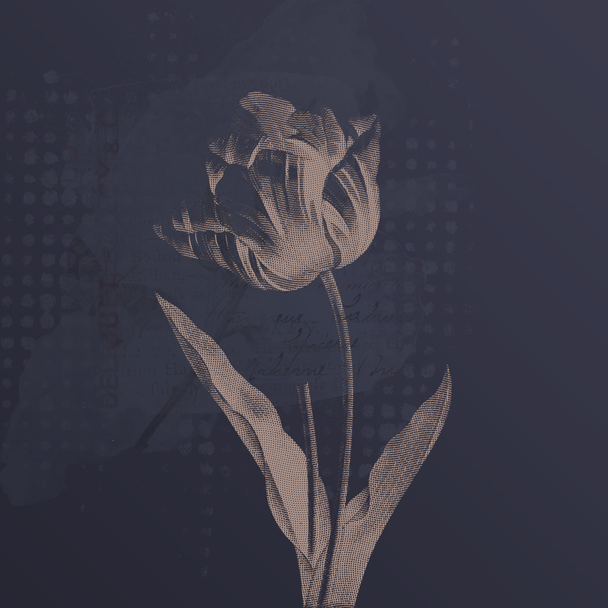 Fototapeta Okrągła Ciemne Rośliny Botaniczne I – wzór