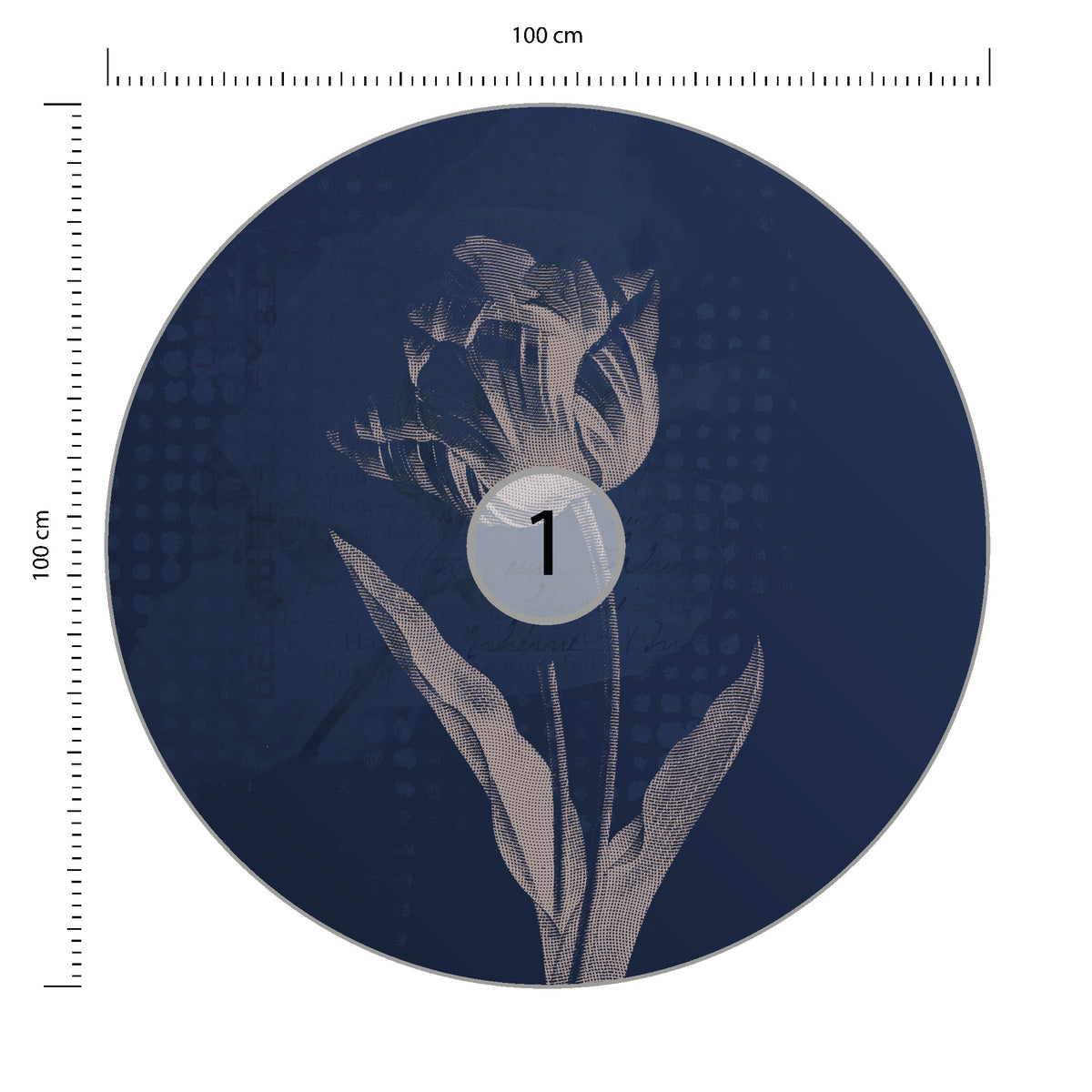 Fototapeta Okrągła Ciemne Rośliny Botaniczne I średnica 100 cm – podgląd