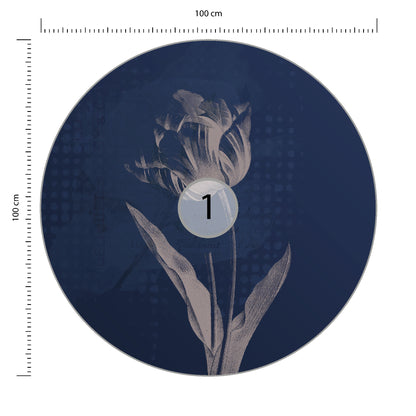 Fototapeta Okrągła Ciemne Rośliny Botaniczne I średnica 100 cm – podgląd