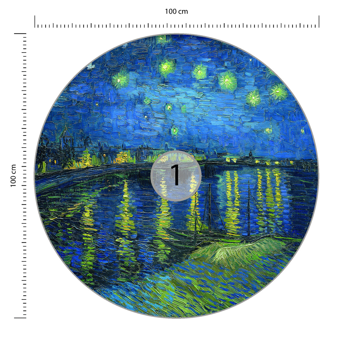 Fototapeta Okrągła Gwieździsta Noc średnica 100 cm – podgląd
