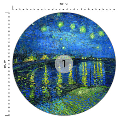 Fototapeta Okrągła Gwieździsta Noc średnica 100 cm – podgląd