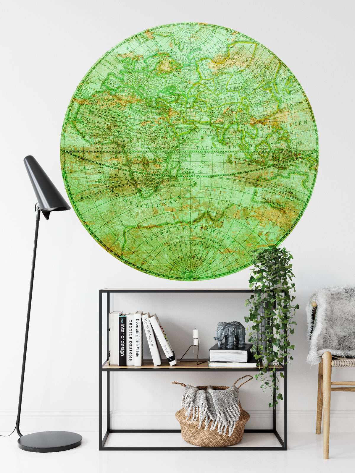 Fototapeta Okrągła Mappa Mundi Wschód – aranżacja wnętrza