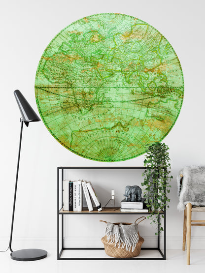Fototapeta Okrągła Mappa Mundi Wschód – aranżacja wnętrza