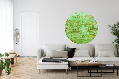 Fototapeta Okrągła Mappa Mundi Wschód – aranżacja wnętrza