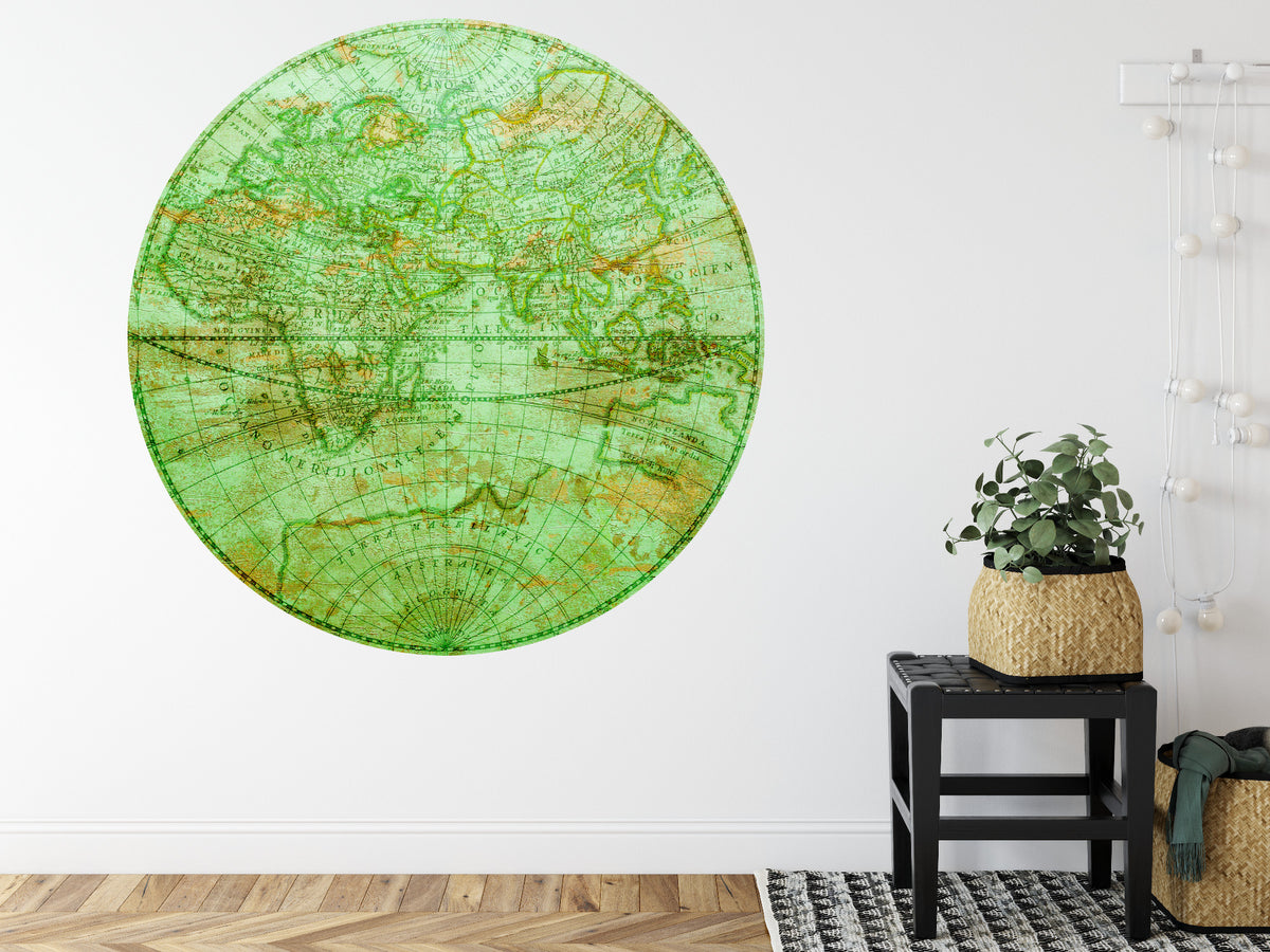 Fototapeta Okrągła Mappa Mundi Wschód – aranżacja wnętrza