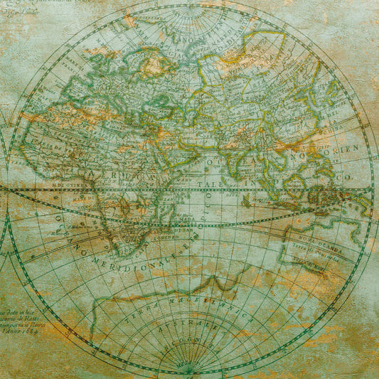 Fototapeta Okrągła Mappa Mundi Wschód – wzór