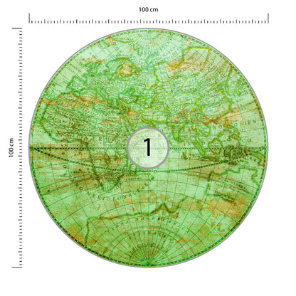 Fototapeta Okrągła Mappa Mundi Wschód średnica 100 cm – podgląd