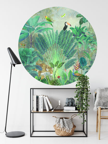 Fototapeta Okrągła Głęboko W Egzotyce – aranżacja wnętrza